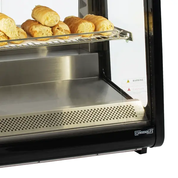 Warmhoudvitrine | Zwart | 3 Niveaus | 30°C/80°C | 1.4kW (230V) | 620x590x800(h)mm