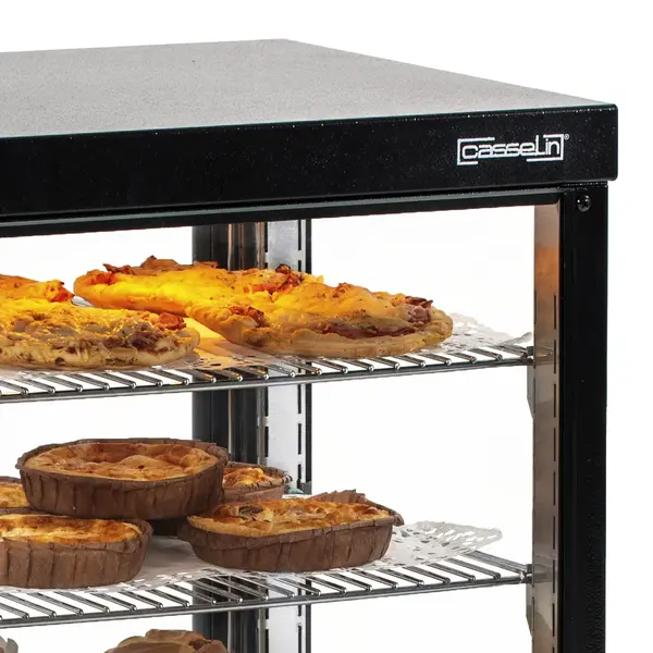 Warmhoudvitrine | Zwart | 3 Niveaus | 30°C/85°C | 0.4kW (230V) | 400x400x535(h)mm