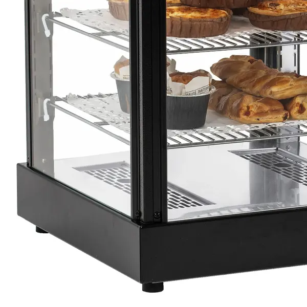 Warmhoudvitrine | Zwart | 3 Niveaus | 30°C/85°C | 0.4kW (230V) | 400x400x535(h)mm