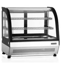 Tefcold Koelvitrine | SERIE LCT | 100L | RVS/Zwart | +2°C/+8°C | Geforceerd | 3 Niveaus | 700x560x670(h)mm 