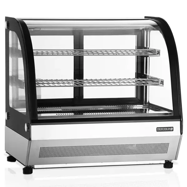 Koelvitrine | SERIE LCT | 100L | RVS/Zwart | +2°C/+8°C | Geforceerd | 3 Niveaus | 700x560x670(h)mm