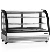 Tefcold Koelvitrine | SERIE LCT | 130L | RVS/Zwart | +2°C/+8°C | Geforceerd | 3 Niveaus | 900x560x670(h)mm 