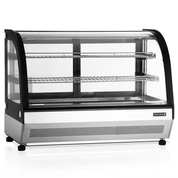 Koelvitrine | SERIE LCT | 130L | RVS/Zwart | +2°C/+8°C | Geforceerd | 3 Niveaus | 900x560x670(h)mm