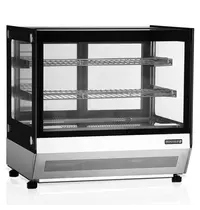 Tefcold Koelvitrine | SERIE LCT | 120L | RVS/Zwart | +2°C/+8°C | Geforceerd | 3 Niveaus | 700x560x670(h)mm 