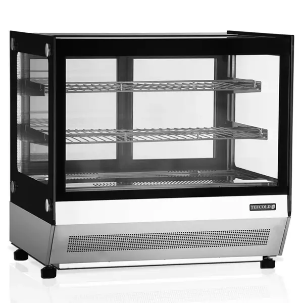 Koelvitrine | SERIE LCT | 120L | RVS/Zwart | +2°C/+8°C | Geforceerd | 3 Niveaus | 700x560x670(h)mm