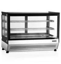 Tefcold Koelvitrine | SERIE LCT | 160L | RVS/Zwart | +2°C/+8°C | Geforceerd | 3 Niveaus | 900x560x670(h)mm 