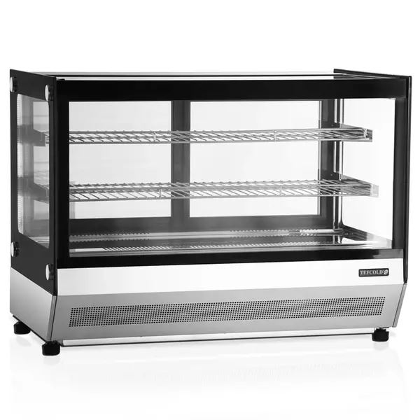 Koelvitrine | SERIE LCT | 160L | RVS/Zwart | +2°C/+8°C | Geforceerd | 3 Niveaus | 900x560x670(h)mm