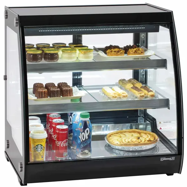 Koelvitrine | 156L | Zwart | +2°C/+10°C | Geforceerd | 3 Niveaus | 702x595x754(h)mm