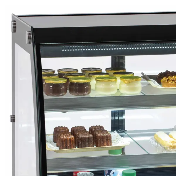 Koelvitrine | 156L | Zwart | +2°C/+10°C | Geforceerd | 3 Niveaus | 702x595x754(h)mm