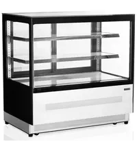 Tefcold Koelvitrine | SERIE LPD | 377L | RVS/Zwart | +2°C/+8°C | Geforceerd | 3 Niveaus | Wielen | 1205x745x1209(h)mm 