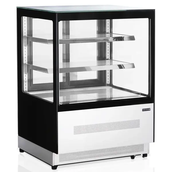 Koelvitrine | SERIE LPD | 275L | RVS/Zwart | +2°C/+8°C | Geforceerd | 3 Niveaus | Wielen | 905x745x1209(h)mm