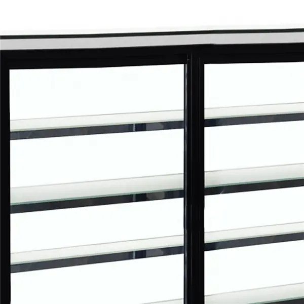 Koelvitrine | SERIE LPD | 390L | RVS/Zwart | +2°C/+8°C | Geforceerd | 4 Niveaus | Wielen | 905x745x1350(h)mm