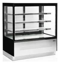 Tefcold Koelvitrine | SERIE LPD | 530L | RVS/Zwart | +2°C/+8°C | Geforceerd | 4 Niveaus | Wielen | 1205x745x1350(h)mm