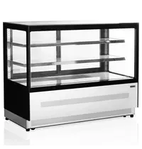 Tefcold Koelvitrine | SERIE LPD | 480L | RVS/Zwart | +2°C/+8°C | Geforceerd | 3 Niveaus | Wielen | 1505x745x1209(h)mm 