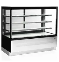 Tefcold Koelvitrine | SERIE LPD | 680L | RVS/Zwart | +2°C/+8°C | Geforceerd | 4 Niveaus | Wielen | 1505x745x1350(h)mm