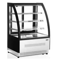 Tefcold Koelvitrine | SERIE LPD | 238L | RVS/Zwart | +2°C/+8°C | Geforceerd | 4 Niveaus | Wielen | 905x745x1360(h)mm