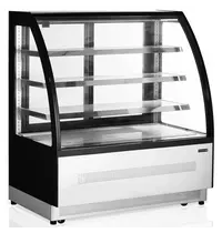 Tefcold Koelvitrine | SERIE LPD | 328L | RVS/Zwart | +2°C/+8°C | Geforceerd | 4 Niveaus | Wielen | 1205x745x1360(h)mm 