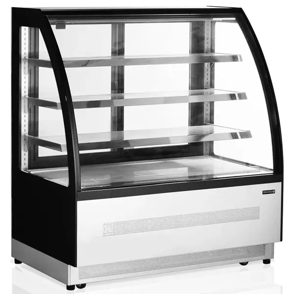 Koelvitrine | SERIE LPD | 328L | RVS/Zwart | +2°C/+8°C | Geforceerd | 4 Niveaus | Wielen | 1205x745x1360(h)mm