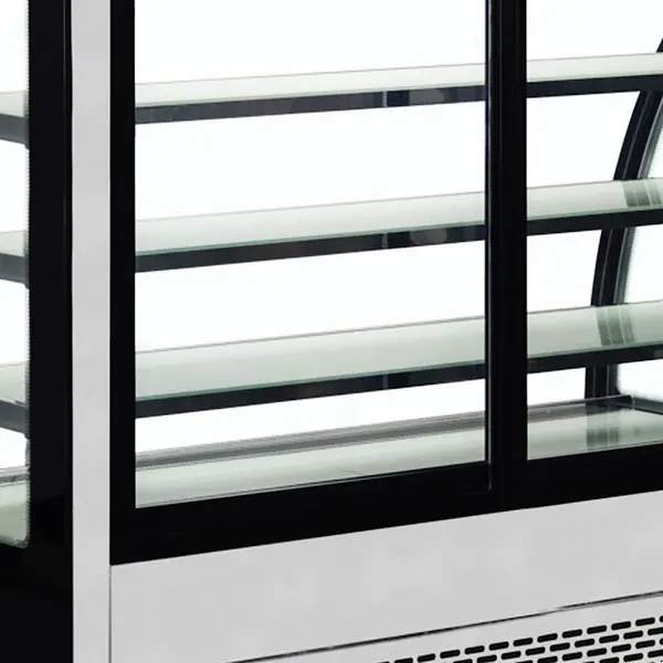 Koelvitrine | SERIE LPD | 418L | RVS/Zwart | +2°C/+8°C | Geforceerd | 4 Niveaus | Wielen | 1505x745x1360(h)mm