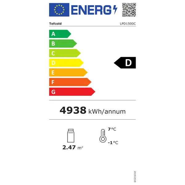 Koelvitrine | SERIE LPD | 418L | RVS/Zwart | +2°C/+8°C | Geforceerd | 4 Niveaus | Wielen | 1505x745x1360(h)mm