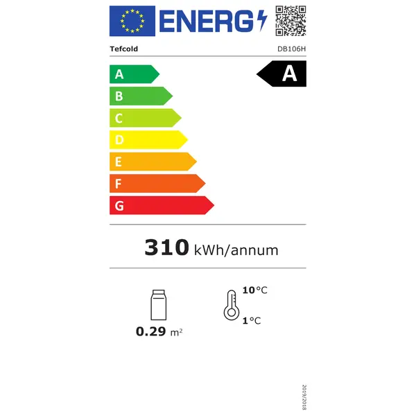 Barkoelkast | SERIE DB | Energiezuinig | 105L | Zwart | +2°C/+10°C | Geforceerd | 500x520x870(h)mm