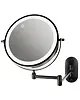 Luxus Hotel-/Badkamerspiegel | ECHO | Zwart | Verlicht | Draaibaar/Verstelbaar + Vergrotend | Ø200mm Luxus Hotel-/Badkamerspiegel | ECHO | Zwart | Verlicht | Draaibaar/Verstelbaar + Vergrotend | Ø200mm