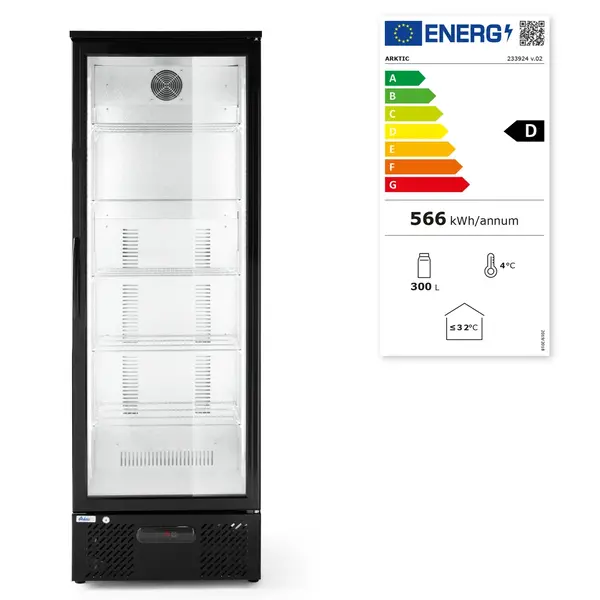 Drankenkoeling | 319L | Zwart | +2°C/+10°C | Geforceerd | 600x528x1820(h)mm