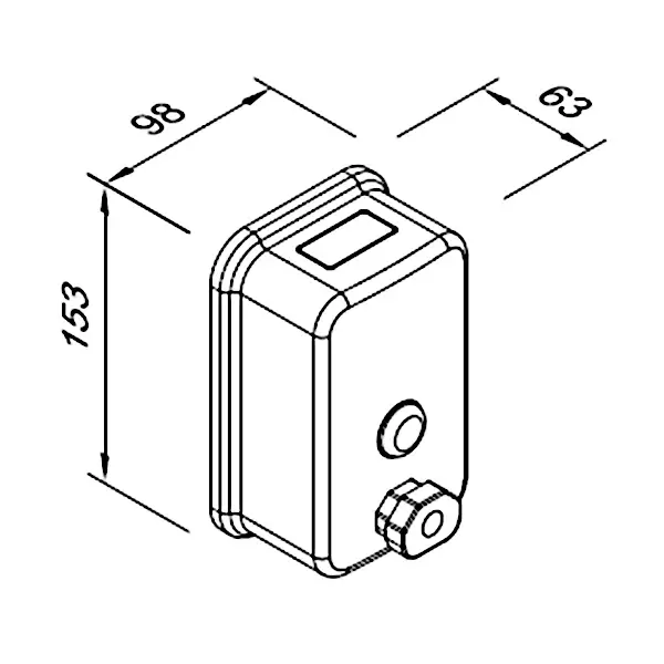 Zeepdispenser | DIVE | RVS | Vloeibare Zeep (500ml) | Dosering 0.5ml | Wandmontage | 98x63x153(h)mm