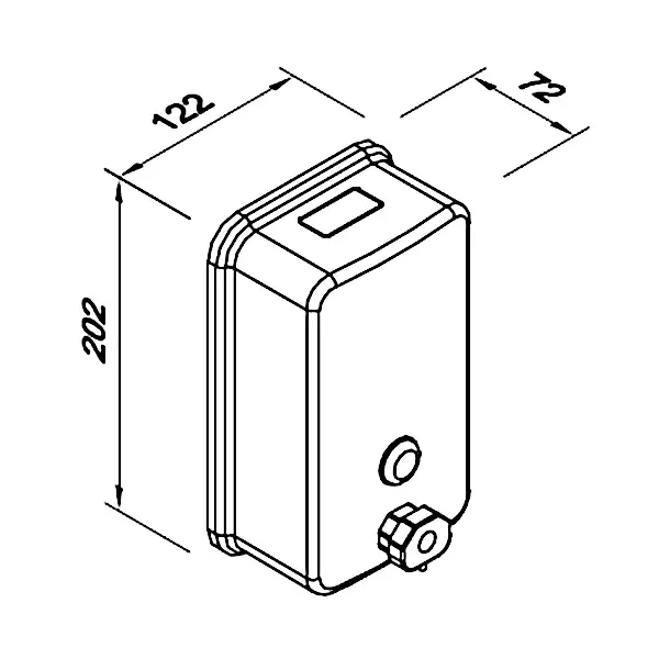 Zeepdispenser | DIVE | RVS | Vloeibare Zeep (1000ml) | Dosering 0.5ml | Wandmontage | 122x72x202(h)mm