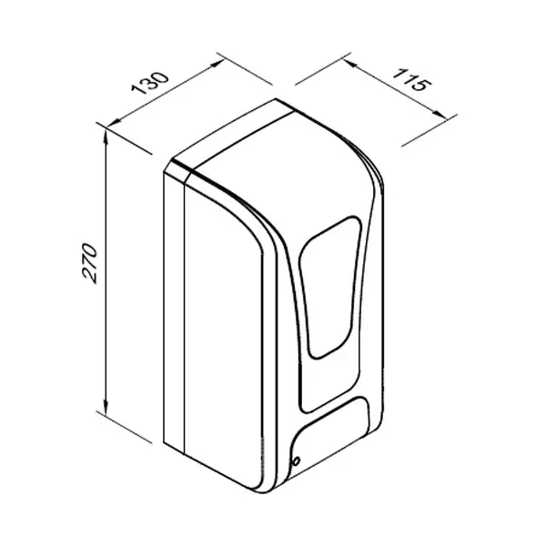 Zeepdispenser | MOVE | Kunststof | Vloeibare Zeep (1000ml) | Dosering 0.74ml | Bewegingssensor | Wandmontage | 130x115x270(h)mm