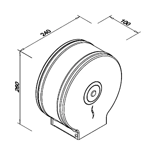 Jumboroldispenser | DIVE | RVS | Rol Ø180-230mm | Wandmontage | 240x100x260(h)mm