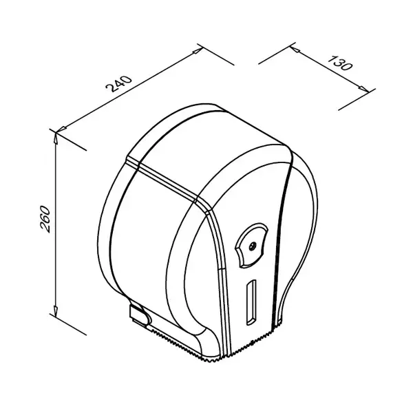 Jumboroldispenser | FLIPPER | Kunststof | Rol Ø180-230mm | Wandmontage | 240x130x260(h)mm