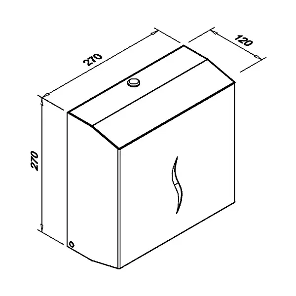 Handdoekdispenser | DIVE | RVS | Papieren Handdoeken | Wandmontage | 270x120x270(h)mm
