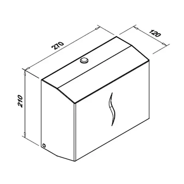 Handdoekdispenser | DIVE | RVS | Papieren Handdoeken | Wandmontage | 270x120x210(h)mm