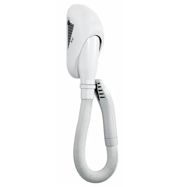 Hotelföhn | FLEX | Kunststof | 70°C | 1 Snelheid (50m³/u) | Uittrekbare Slang (50-150cm) | 0.7kW (230V) | Wandmontage | 112x120x265(h)mm