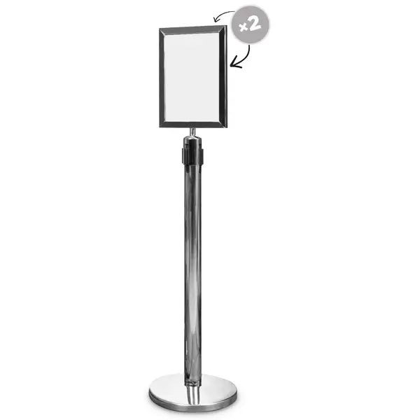 Afzetpaal | PREMIUM | Wit | Incl. Afzetlint (Rood) | Lintlengte 225cm | 920(h)mm