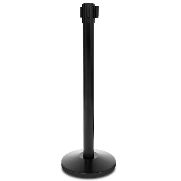 Afzetpaal | PREMIUM | Zwart | Incl. Afzetlint (Zwart) | Lintlengte 225cm | 920(h)mm