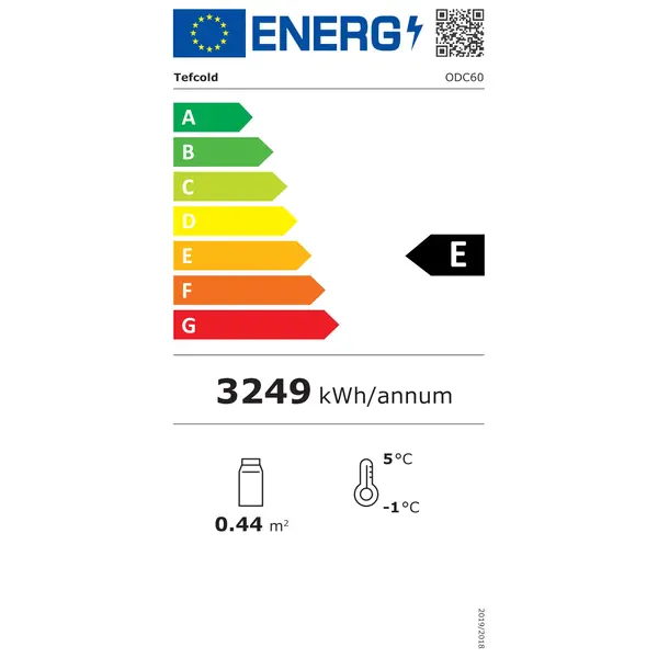 Wandkoeling | SERIE ODC | Zwart | +5°C/+8°C | Geforceerd | Open | Intern Nachtgordijn | Wielen (Geremd) | 640x640x1540(h)mm