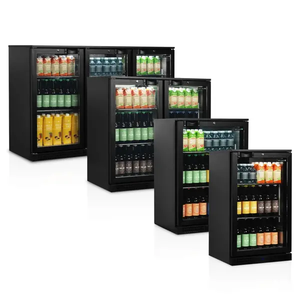 Barkoelkast | SERIE BA | Energiezuinig | 196L | Zwart | +2°C/+10°C | Geforceerd | Draaideuren | 900x520x900(h)mm