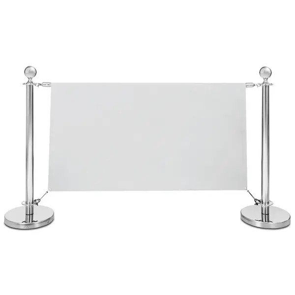 Banner-/Afzetpalen | Verchroomd | Doekbreedte 131cm | 1000(h)mm