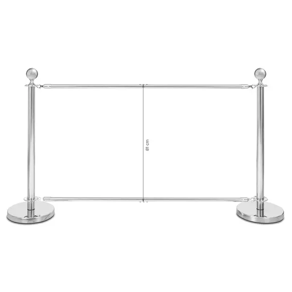 Banner-/Afzetpalen | Verchroomd | Doekbreedte 131cm | 1000(h)mm