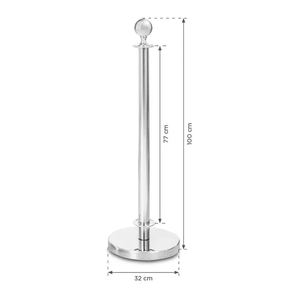 Banner-/Afzetpalen | Verchroomd | Doekbreedte 131cm | 1000(h)mm
