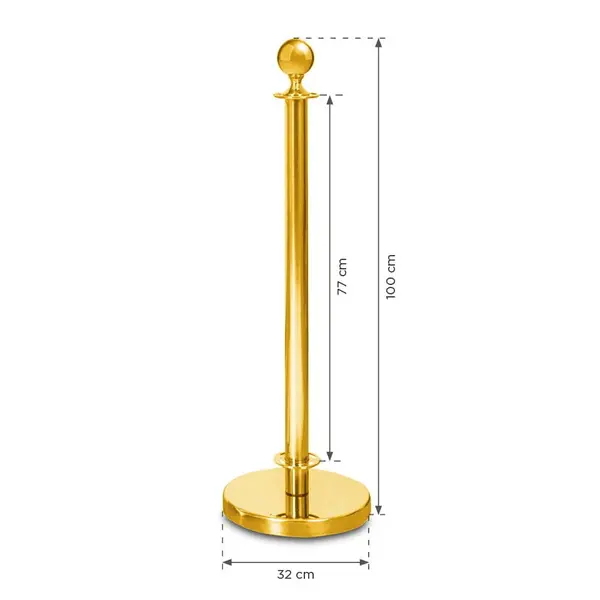Banner-/Afzetpalen | Goudkleurig | Doekbreedte 131cm | 1000(h)mm