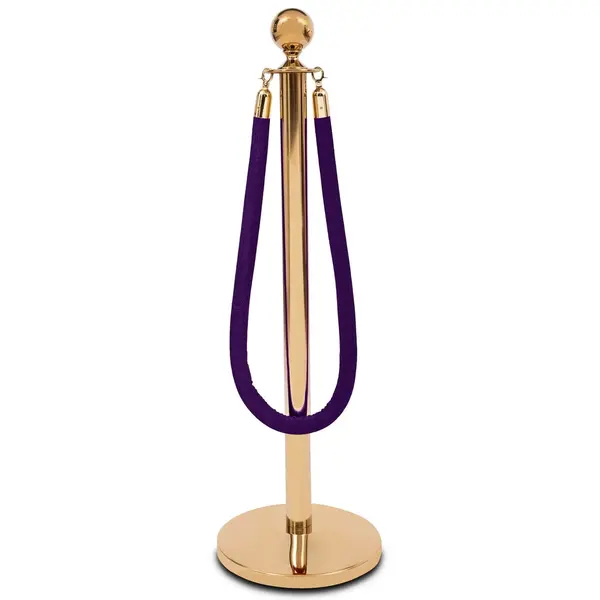 Afzetkoord | Goudkleurig/Paars (Velours) | 150cm