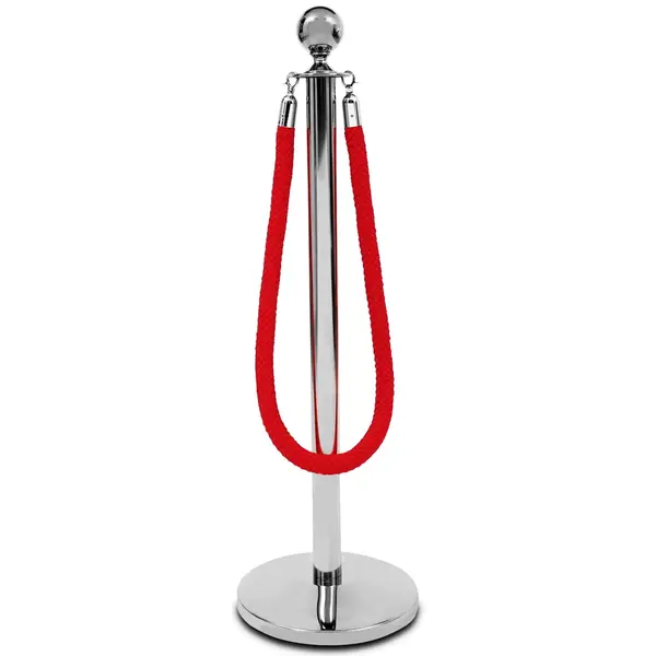 Afzetkoord | Verchroomd/Rood (Geweven) | 150cm