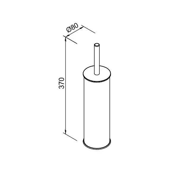 Toiletborstelhouder | DIVE | RVS | Incl. Borstel | Wandmontage | Ø80x370(h)mm