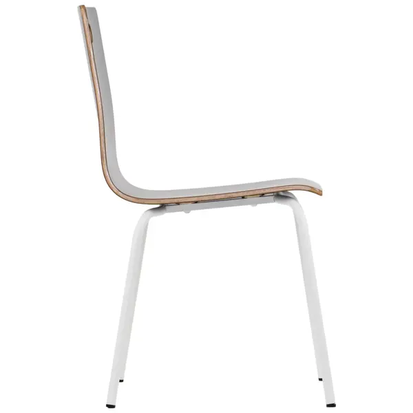 Stoel | DANNE | Grijs | Witte Poten | 485x530x820(h)mm