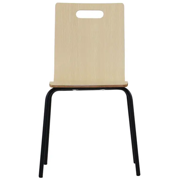 Stoel | DANNE | Houtlook (Naturel) | Zwarte Poten | 485x530x820(h)mm