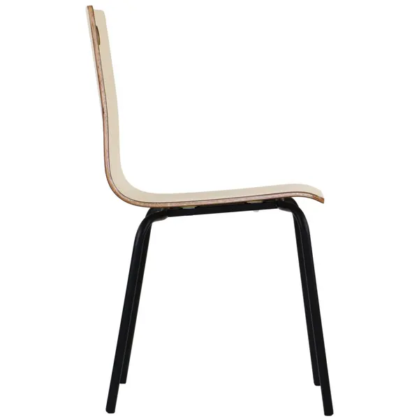 Stoel | DANNE | Houtlook (Naturel) | Zwarte Poten | 485x530x820(h)mm