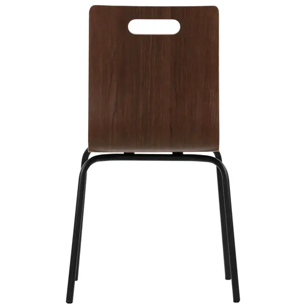 Stoel | DANNE | Houtlook (Walnoot) | Zwarte Poten | 485x530x820(h)mm